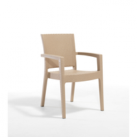 Scaun de gradina PARIS, model ratan, cappuccino, 62x57x88cm - 1