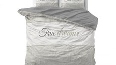 Set lenjerie de pat dubla True Dreams, 200x220 cm, gri