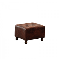 Taburet CHESTERFIELD, cu arcuri, maro, 57x45x40 cm - 1