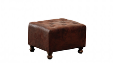 Taburet CHESTERFIELD, cu arcuri, maro, 57x45x40 cm