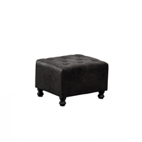 Taburet CHESTERFIELD, cu arcuri, negru, 57x45x40 cm - 1