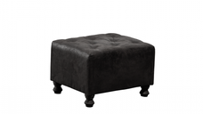 Taburet CHESTERFIELD, cu arcuri, negru, 57x45x40 cm