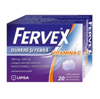 Fervex Durere si Febra Vitamina C 330mg/200mg 20 cpr efervescente - 1