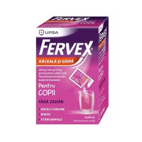 Fervex Raceala si Gripa Fara Zahar pentru Copii 280mg/100 mg/10 mg 8 plicuri Upsa - 1