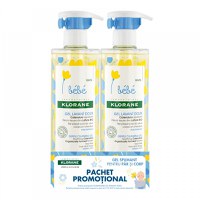 Klorane Bebe Pachet Promotional Gel Spumant pentru par si corp 2 x 500 ml - 1