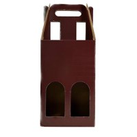 Cutie pentru 2 sticle, culoare Bordeaux cu gat deschis - 1