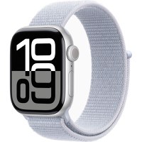 Apple Watch Series 10 , GPS, 42mm Silver Aluminium Case, Sport Loop, Blue Cloud - 1