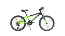 Bicicleta MTB Copii Pegas Mini Drumet, 20 inch, Negru Mat/Verde