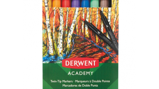 Carioci Derwent Academy, Cu 2 Capete, Varf Tip Pensula Si Ascutit, 8 Buc/set, Diverse Culori