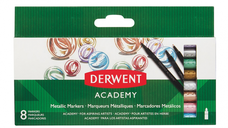 Carioci Derwent Academy, Varf Ascutit, 8 Buc/set, Culori Metalizate