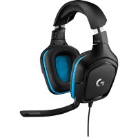 Casti gaming cu microfon Logitech G432, 7.1 Surround, Negru/Albastru - 1