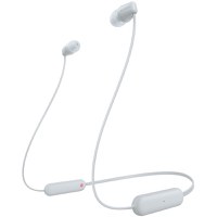 Casti In-Ear Sony WI-C100W, Wireless, Bluetooth, IPX4, Microfon, Fast pair, Autonomie 25 ore, Alb - 1