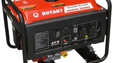 Generator De Curent Pe Benzină Rotakt ROGE3000 3.0 KW, AVR, Voltmetru, Iesire De 12V, Consum de 1,09L/oră