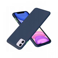 Husa iPhone 11 Lemontti Solid Silicone Albastru - 1