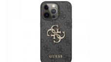 Husa iPhone 13 Pro Max Guess PU 4G Metal Logo Gri