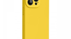 Lemontti Husa Liquid Silicon MagCharge iPhone 15 Pro Max Galben (protectie 360°, material fin, captusit cu microfibra)