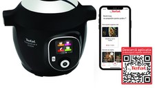 Multicooker inteligent Tefal Cook4Me+ Connect CY855830, 1600W, 6L, 6 moduri de gatire, 150 de retete, Aplicatia dedicata, Negru