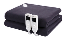 Patura cu incalzire electrica Zilan Soft Polar Fleece ZLN-4120, 2 x 60 W, 160 x 140 cm, Temporizator 1-10 ore, Bleumarin