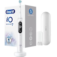 Periuta de dinti electrica Oral-B iO7, Tehnologie Magnetica si Micro-Vibratii, Display LED, Timer vizibil, 5 moduri, 1 capat, Suport rezerve, Trusa de calatorie, Alb - 1