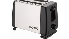 Prajitor de paine Floria ZLN1840, 700 W, 7 nivele de control al temperaturii, Buton de oprire, Negru/Inox