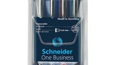 Roller Cu Cerneala Schneider One Business, Ball Point 0.6mm, 4 Culori/set - (n,r,a,v)