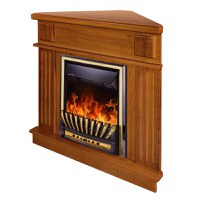 Semineu electric Art Flame 3D Marina de colt nut & Meridian cu lemne, Efect de flacara reala, Termostat reglabil, Telecomanda, 2000 W - 1