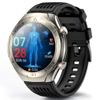 Smartwatch iSEN FD02 Silver, 1.46"HD, Imbunatatire somn, Glicemie, PPG+ECG, HR, Apel Bt, SOS, Asist. vocal, Ingrijire de la distanta - 1