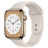 Apple Watch Series 8 2022, GPS + Cellular, Stainless Steel 45mm N/A Gold Excelent - 1