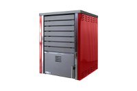 Centrala pe lemne FORNELLO SAUNA RED 30 kw pe combustibil solid ( lemn,carbune,bricheti ) ce se poate utiliza pentru incalzirea locuintelor, si este echipat cu pompa de circulatie - 1