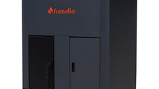 Centrala pe peleti Fornello Eco Energy 35 kW, echipata cu automatizare, afisaj digital, arzator fonta, curatare mecania a drumurilor de fum, buncar peleti integrat 75 kg