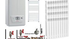 Pachet apartament cu 3 camere, centrala termica pe gaz in condensare IMMERGAS VICTRIX OMNIA 25, kit evacuare inclus, calorifere aluminiu, kit armaturi centrala, robineti calorifere