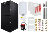 Pachet Centrala peleti Fornello Pellet King 25 kw, complet echipata, pompa circulatie, vas expansiune, automatizare, kit evacuare 3.5 ml, Boiler Termoelectric Fornello 100 l, Termostat Radio Comanda Salus 091FLRFV2, Aspirator, Radiatoare si kit mo - 1