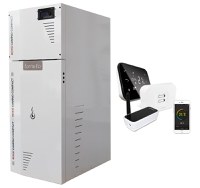 Pachet control de la distanta Centrala termica compacta pe peleti Fornello Rossi Camino Compact 25 kw, pompa, vas expansiune, tiraj fortat, arzator inox, si termostat Wi-Fi Salus IT 500 - 1