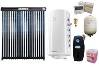 Pachet premium sistem solar presurizat, panou Fornello 20 Tuburi Heat Pipe, Boiler cu 2 serpentine Fornello Optima GCV7/4S 150 l, controller, vas expansiune, grup pompare, aerisitor 1/2, antigel - 1