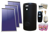 Pachet sistem solar presurizat, 3 x Panou Plan Sunsystem Select PK SL CL NL 2.15 m², Boiler cu 2 serpentine FORNELLO SOL 300 LT 2S, grup pompare, controller, vas expansiune, antigel, aerisitor 1/2 - 1