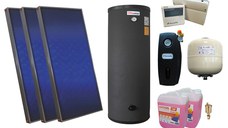 Pachet sistem solar presurizat, 3 x panou Sunsystem PК SL FP 2.0, Boiler 2 serpentine 300 litri, controller, vas expansiune, grup pompare, aerisitor 1/2, antigel