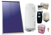 Pachet sistem solar presurizat, Panou Solar plan Sunsystem Select PK SL CL NL 2.15 m², Boiler mixt cu 2 serpentine in paralel Eldom WV12046S21R 120 L, 3 Kw, grup pompare, controller, vas expansiune, antigel, aerisitor 1/2 - 1