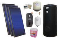 Pachet solar premium, presurizat, 3x panou plan Sunsystem PК SL FP 2.0, Boiler cu 2 serpentine Fornello SOL 300 LT 2S, controller, vas expansiune solar, vas expansiune sanitar, grup pompare Fornello (pompa OHI), aerisitor 1/2, antigel  - 1