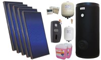 Pachet solar premium, presurizat, 5x panou plan Sunsystem PК SL FP 2.0, Boiler cu 2 serpentine Fornello SOL 500 LT 2S, controller, vas expansiune solar, vas expansiune sanitar, grup pompare Fornello (pompa OHI), aerisitor 1/2, antigel - 1