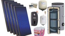 Pachet solar premium, presurizat, 5x panou plan Sunsystem PК SL FP 2.0, Boiler cu 2 serpentine Sunsystem SON 500 2S, controller, vas expansiune solar, vas expansiune sanitar, grup pompare Fornello (pompa OHI), aerisitor, antigel