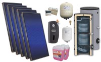 Pachet solar premium, presurizat, 5x panou plan Sunsystem PК SL FP 2.0, Boiler cu 2 serpentine Sunsystem SON 500 2S, controller, vas expansiune solar, vas expansiune sanitar, grup pompare Fornello (pompa OHI), aerisitor, antigel - 1