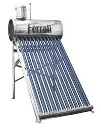 Panou solar nepresurizat din inox Ferroli Ecosole - 18 tuburi si boiler 180L (cu vas flotor 5L si tija de aerisire) - 1