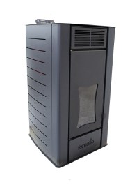 Termosemineu centrala pe peleti Fornello Premium W22, 22 kw, complet echipat cu pompa de circulatie, vas de expansiune, supapa siguranta, telecomanda, culoare Black, arzator peleti din fonta, pentru suprafete pana la 150 mp - 1