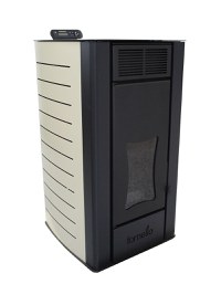 Termosemineu centrala pe peleti Fornello Premium W22, 22 kw, complet echipat cu pompa de circulatie, vas de expansiune, supapa siguranta, telecomanda, culoare Ivory, arzator peleti din fonta, pentru suprafete pana la 150 mp - 1