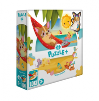 Puzzle Plus: Loki at the beach - 12 pcs - 1