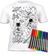 Tricou de colorat cu markere lavabile - Cosmos - 1