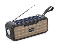 Boxa Portabila L8TD Maro Bluetooth USB Radio Lanterna cu incarcare solara - 1