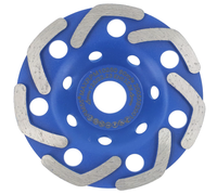 Disc Diamantat ALBASTRU 125 Mm cu segmenti GRI pentru Slefuire Beton Mozaic Suprafete Dure - 1