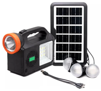 Kit solar de iluminare GD Times GD-102, 3 becuri, boxa BT, radio, 80W - 1