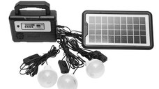 Kit solar GD-8028 Proiector Radio cu panou solar si 3 Becuri